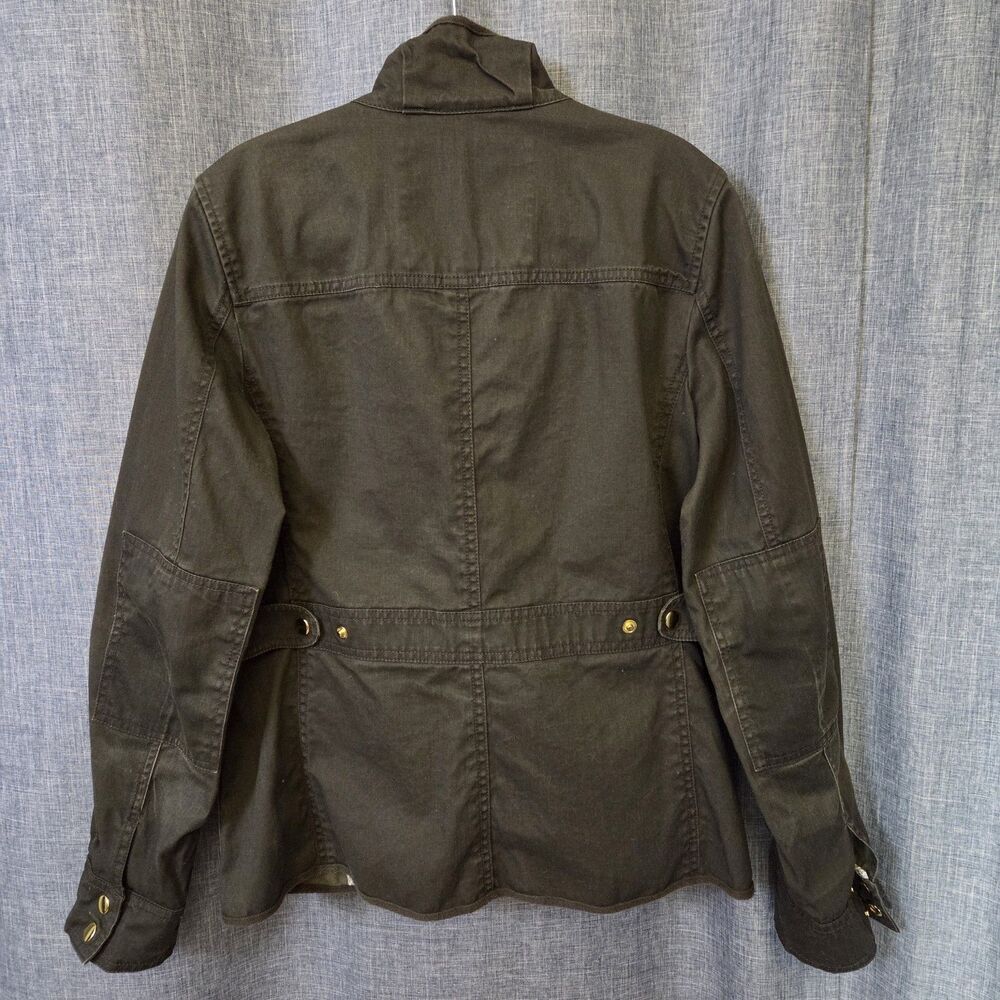 J. Crew Relaxed Boyfriend Field Jacket Lt Resin Coated Womens S Moss 27584 - Picture 5 of 10